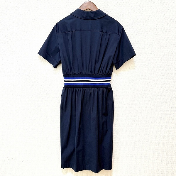 #snc ミスアシダ missashida ワンピース 9 紺 半袖 異素材 切替 ボーダー レディース [924596]_画像2