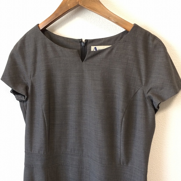 #snc アクアスキュータム Aquascutum ワンピース 11 グレー 半袖 ロング タイト バックジップ レディース [925333]