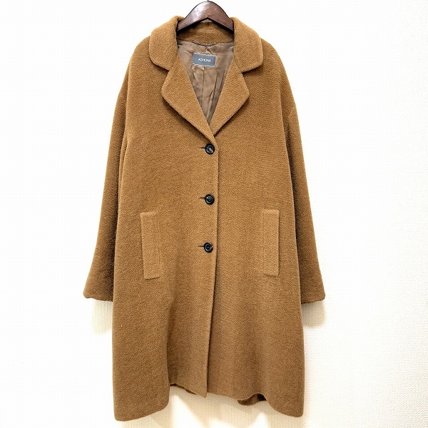 #wnc アニオナ AGNONA コート キャメル色 ロング ビッグシルエット レディース [926589]