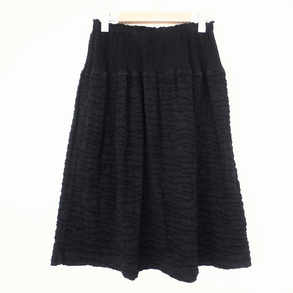 #apc ミーイッセイミヤケ MEISSEYMIYAKE スカート 黒 プリーツ パイル地 シワ加工 レディース [928070]