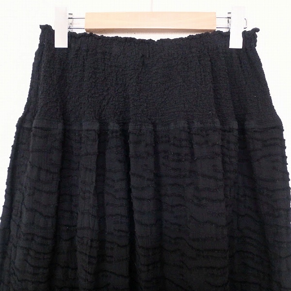 #apc ミーイッセイミヤケ MEISSEYMIYAKE スカート 黒 プリーツ パイル地 シワ加工 レディース [928070]