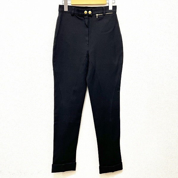 #anc グッチ GUCCI パンツ 40 黒系 テーパード 里起毛 イタリア制 レディース [887453]