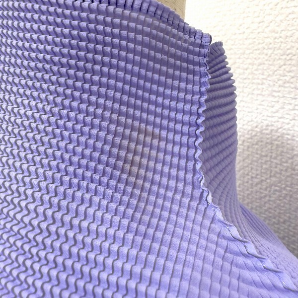 #spc イッセイミヤケ ISSEYMIYAKE カットソー M 紫系 プリーツT ハイネック 七分袖 レディース [928472]