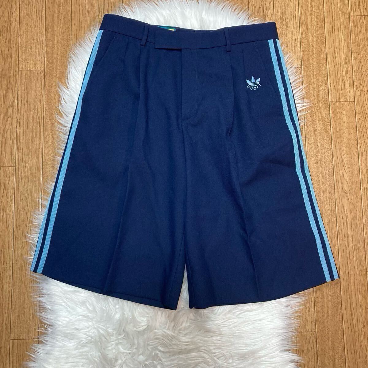 GUCCI adidas ハーフパンツ ネイビー ブルー 3L XXL グッチ GUCCI adidas ハーフパンツ ネイビー ブルー 3L XXL グッチ
