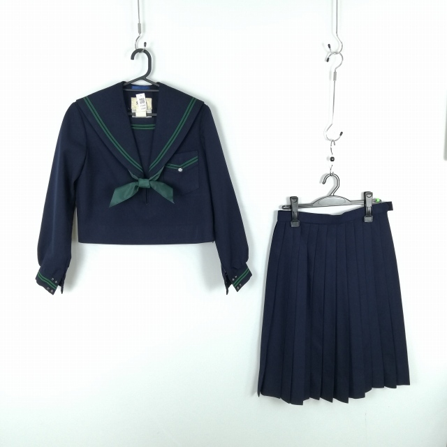 1円 セーラー服 スカート スカーフ 上下3点セット 冬物 白1本線 1円 セーラー服 スカート スカーフ 上下3点セット 冬物 白1本線