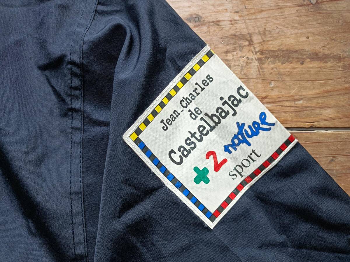 送料無料♪カステルバジャック CASTELBAJAC SPORT ナイロンブルゾン コーチジャケット size 105(XL相当) メンズ 刺繍 ブラック 美品