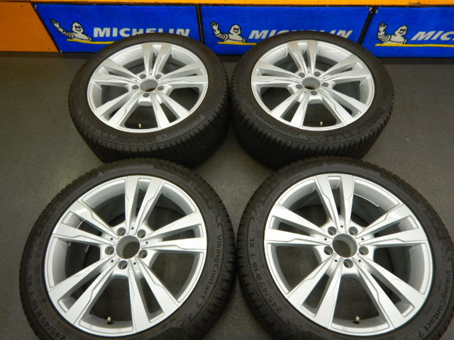 A:極上品！ベンツ　W213型　Eクラス用　ユーロフォルシュ　8J-18+43　5-112　２０２２年　コンチネンタル　CVC7　245/45-18　９分山セット