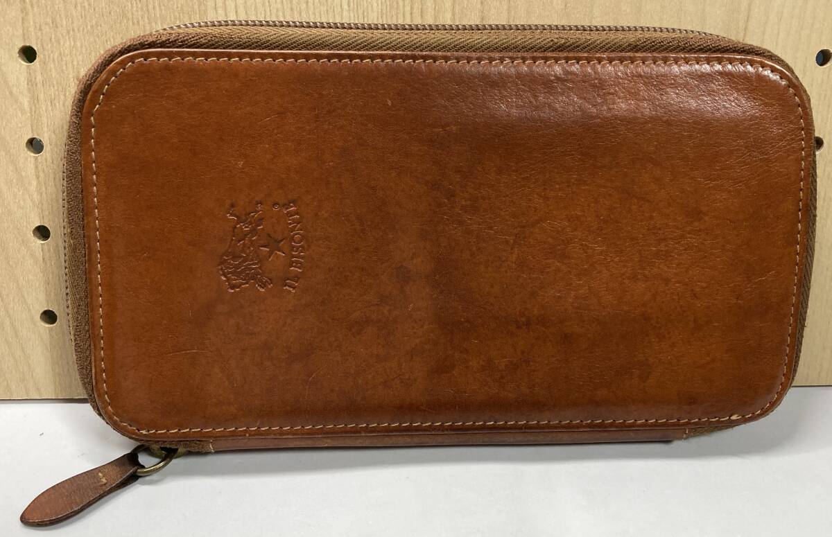IL BISONTE イルビゾンテ　Rファスナー ロングウォレット　5452300640　レザー　ブラウン