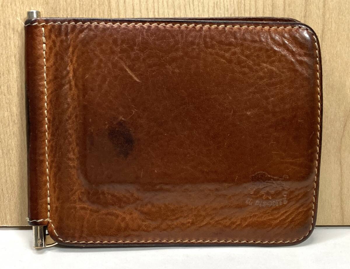 IL BISONTE イルビゾンテ　マネークリップ　54232309541　レザー　ブラウン