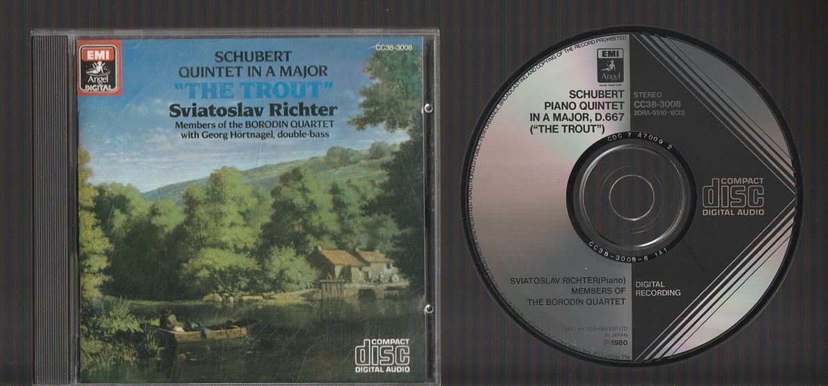 即決 送料込み リヒテル EMI初期盤 シューベルト ます CC38-3008 1A1 国内初期3800円盤CD 旧規格 RICHTER SCHUBERT ボロディンSQ