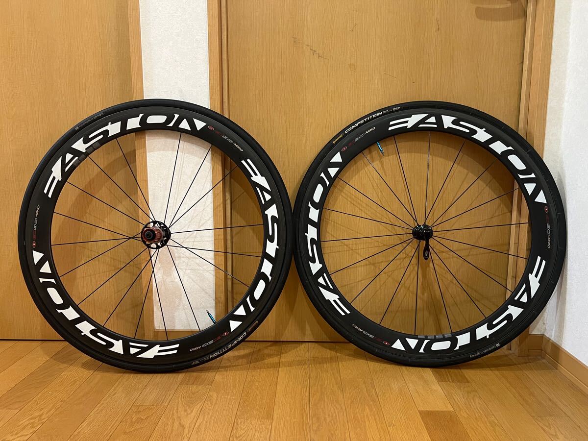 イーストン EC90 AERO EASTONE カーボン エアロ チューブラー シマノフリー 11s 前後 F良好、Rジャンク