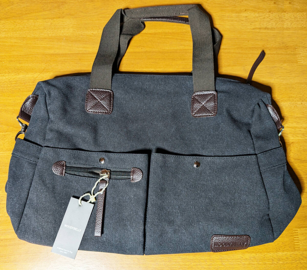 【新品未使用】WOODYBELLY ショルダーバッグ メンズ Black 大容量 通学 通勤 ビジネスバッグ