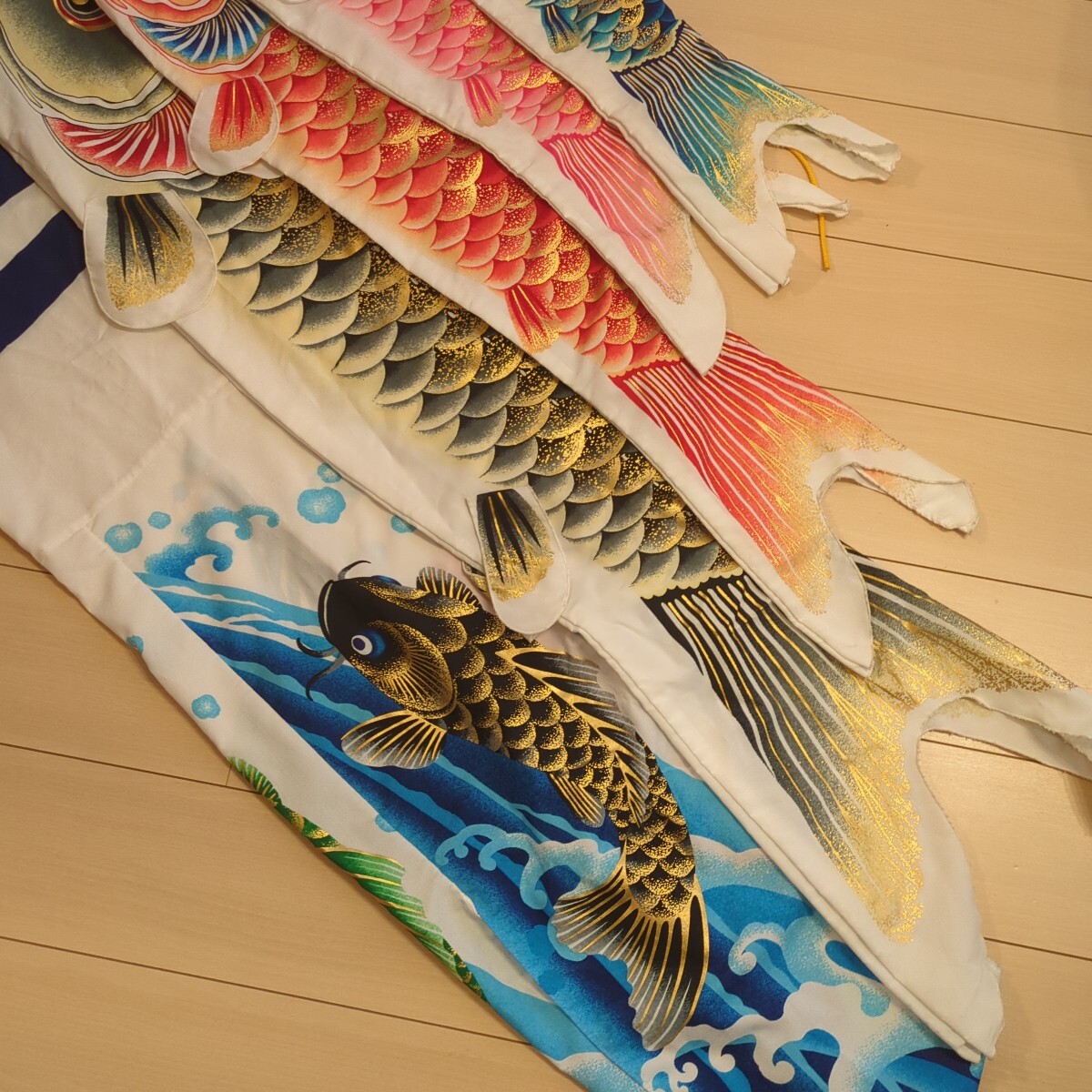 【美品】鯉のぼり 錦鯉 東洋紡 スタンドセット 吹き流し付き フルセット鯉のぼり 萬(wàn)能型スタンドセット 15號(hào)セット 耐久撥水鯉のぼり 天華