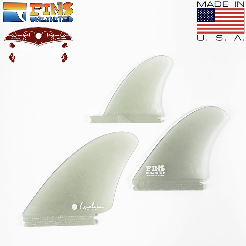 MADE IN USA製◎希少 FINS UNLIMITED 3フィン RYAN LOVELACE Asymmetrical 左右非対称 REGULAR レギュラー用 アシンメトリカル FUTURE FIN