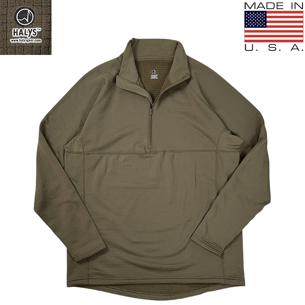 MADE IN USA製 HALYS SEKRI PCU LEVEL2 コヨーテ ブラウン M-L グリッド フリース ハーフジップ MEDIUM 米軍 実物 ecwcs / patagonia r1 r2