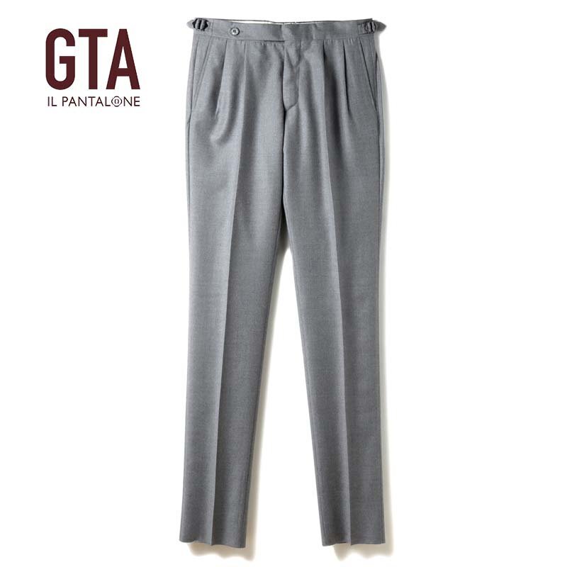 GTA(ジーティーアー) / ウールサキソニーサイドアジャスター付き2プリーツテーパードパンツ(HERRICK/17385) [gta2470742-42]