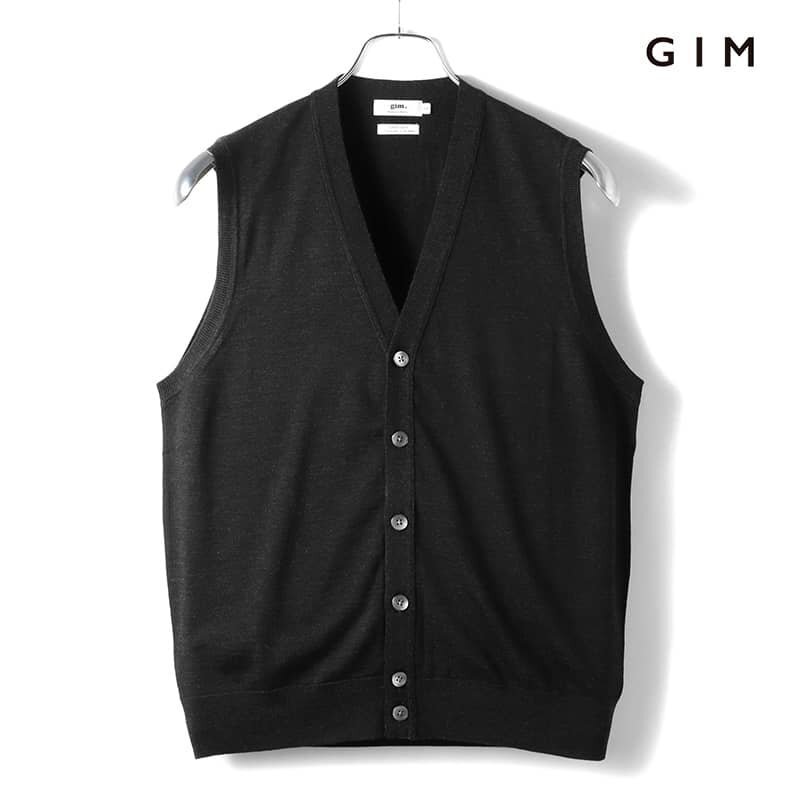 ◆【gim(ジム)/秋冬/Super140'sウルトラスーパーファインウール30G Vネックニットベスト】[gim2370406-48]_画像1