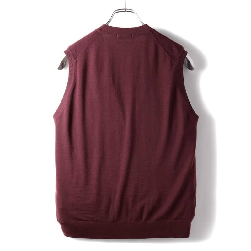 ◆【gim(ジム)/秋冬/Super140'sウルトラスーパーファインウール30G Vネックニットベスト】[gim2370404-50]_画像2