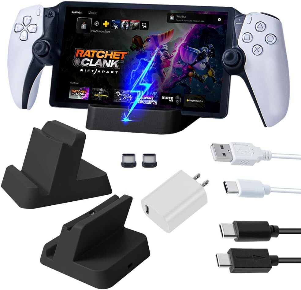 PS Portal 用充電スタンド【新登場-AriKroii】 PS5 Portal リモートプレーヤー 用 充電器 Portal コントローラー 充電スタンド (ブラック)