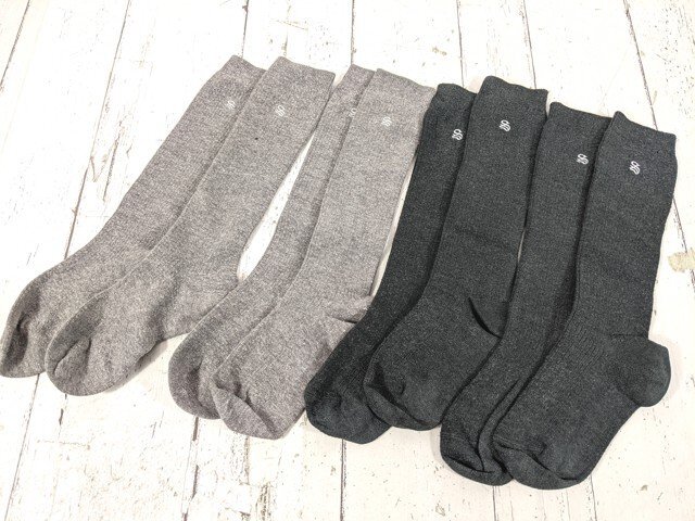 【as1243】東京都 桜丘高等学校 女子使用 学校指定 ソックス4足セット(グレー//ブラック)◆i57