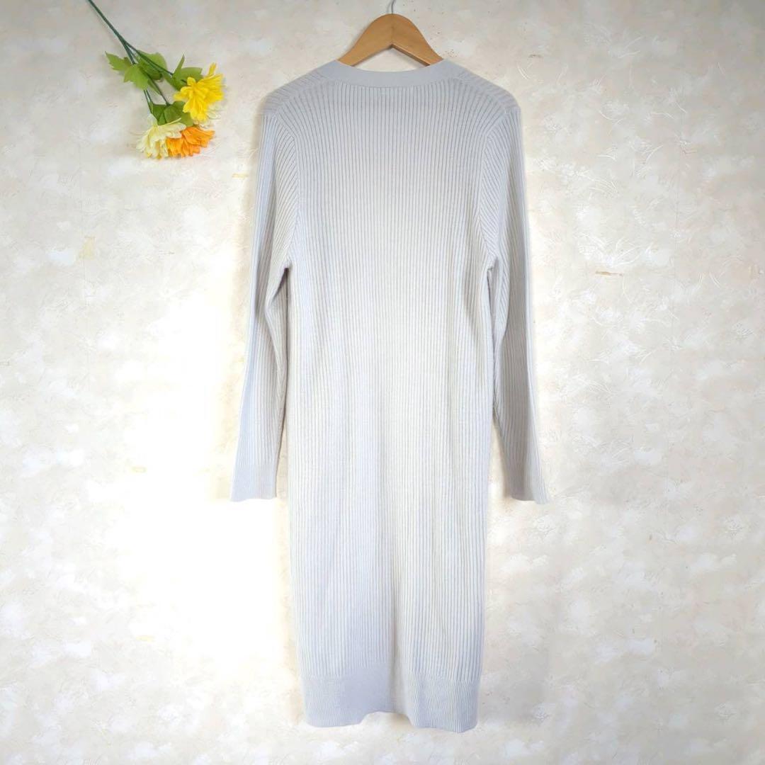 ミューズミューズ muse muse ロングカーディガン【M】ライトグレー_画像3