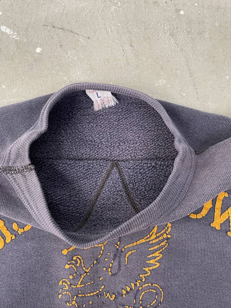 超希少！雰囲気抜群！USA制！40s 50s 60s スウェットシャツ 前V 綿100 sweat shirt college カレッジ 大きいサイズ(L)