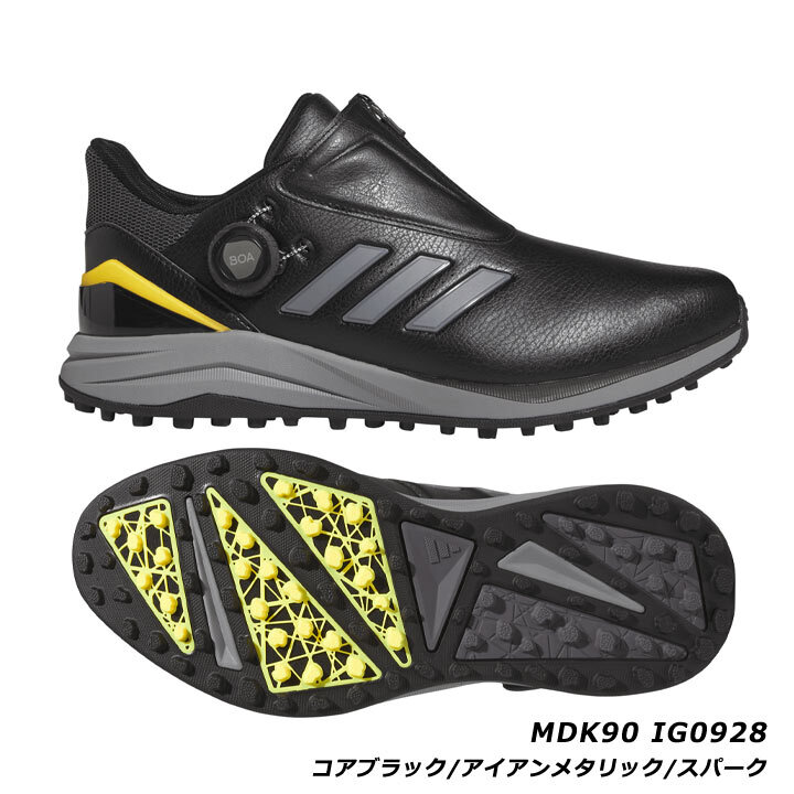 アディダス MDK90-IG0928 ソーラーモーション ボア24 【25.5cm】 メンズ スパイクレス ゴルフシューズ BK/SV/GLD adidas 即納
