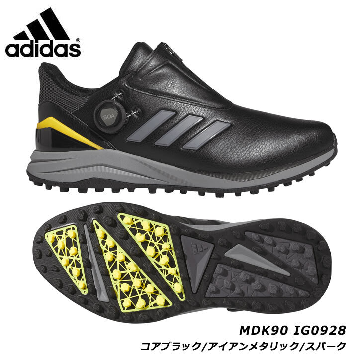 アディダス MDK90-IG0928 ソーラーモーション ボア24 【26.0cm】 メンズ スパイクレス ゴルフシューズ BK/SV/GLD adidas 即納