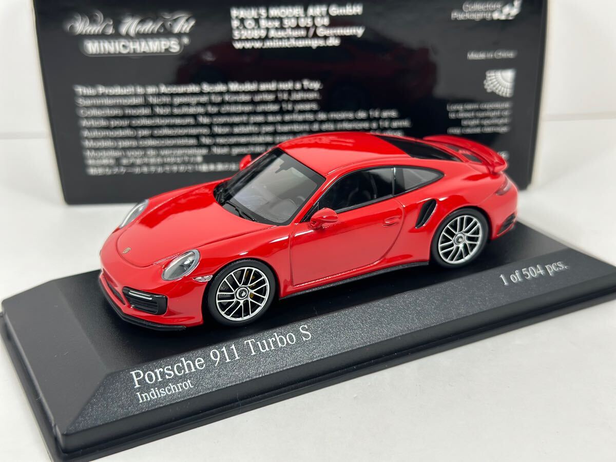 中古品 1/43 限定504台 Porsche 911 Turbo S 2016 red