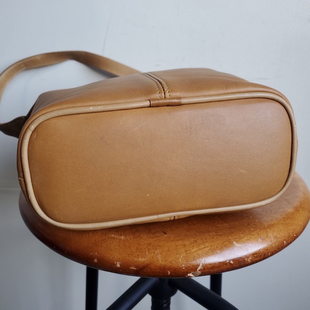 1036◆90s オールドコーチ OLD COACH レザー ワンショルダーバッグ No.D8P-4148 ライトブラウン 薄茶系 本革 中古 USED