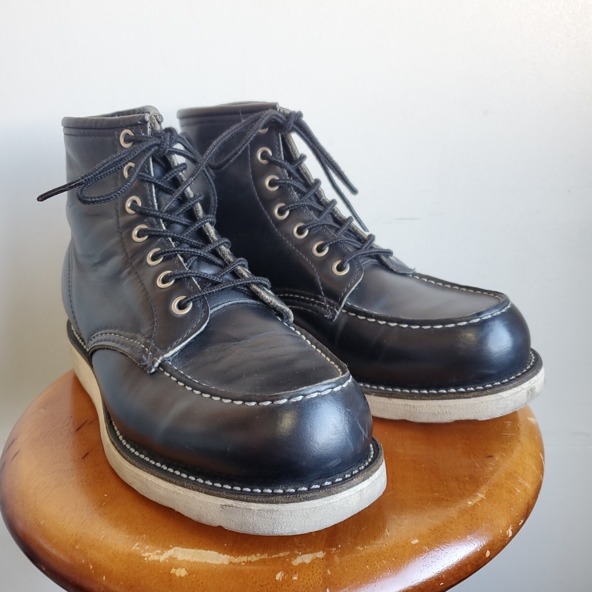 1079◆【5 1/2E】97年製 犬タグ レッドウィング REDWING 8179 アイリッシュセッターブーツ 23.5㎝位 黒 ブラック モックトゥ 中古 USED 