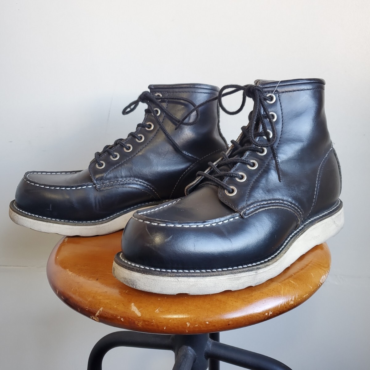 1079◆【5 1/2E】97年製 犬タグ レッドウィング REDWING 8179 アイリッシュセッターブーツ 23.5㎝位 黒 ブラック モックトゥ 中古 USED 