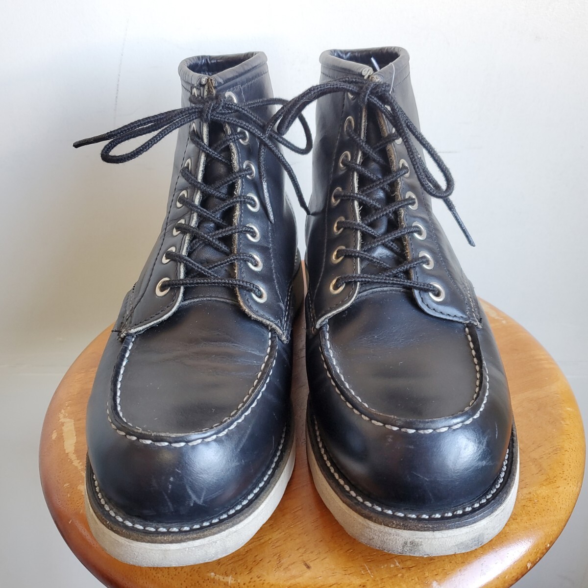 1079◆【5 1/2E】97年製 犬タグ レッドウィング REDWING 8179 アイリッシュセッターブーツ 23.5㎝位 黒 ブラック モックトゥ 中古 USED 