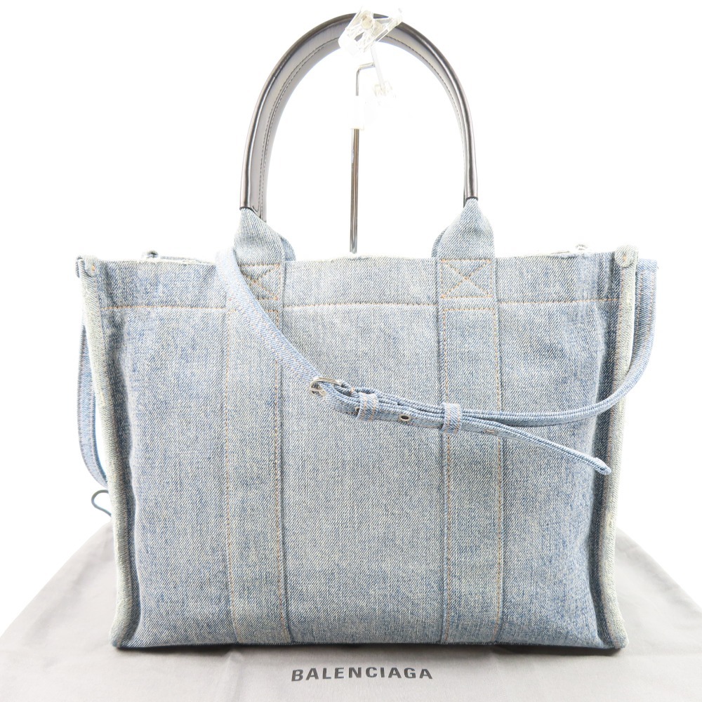極美品【BALENCIAGA】ハードウェア ダメージ加工デニム トートバッグ 極美品【BALENCIAGA】ハードウェア ダメージ加工デニム トートバッグ