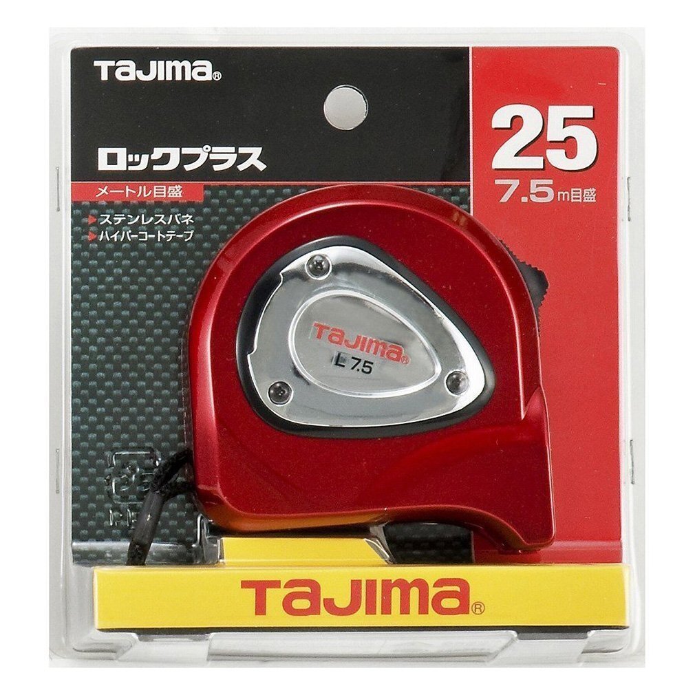 tajima блокировка плюс 25 7.5m 25mm ширина метров шкала LP25-75BL метров шкала двусторонний шкала протектор есть темно синий . convex шкала 
