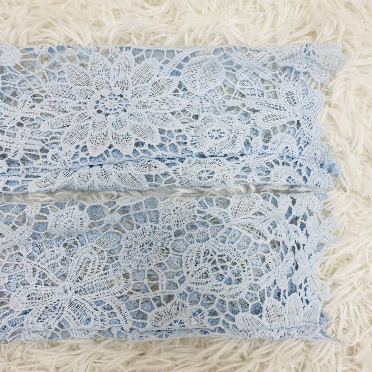 【295】EillyBazar レースワンピース サイズXS 水色 膝下 ワンピース タイトドレス パーティー _画像10