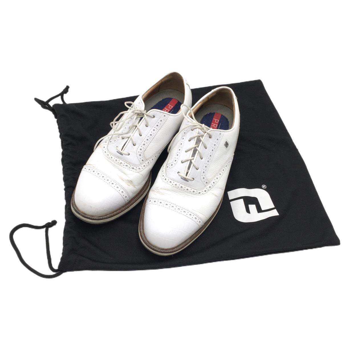 フットジョイ ゴルフシューズ 白 53903 DRYJOYS プレミアシリーズ シューズ袋 メンズ 9.5（27.5） ゴルフウェア FootJoy