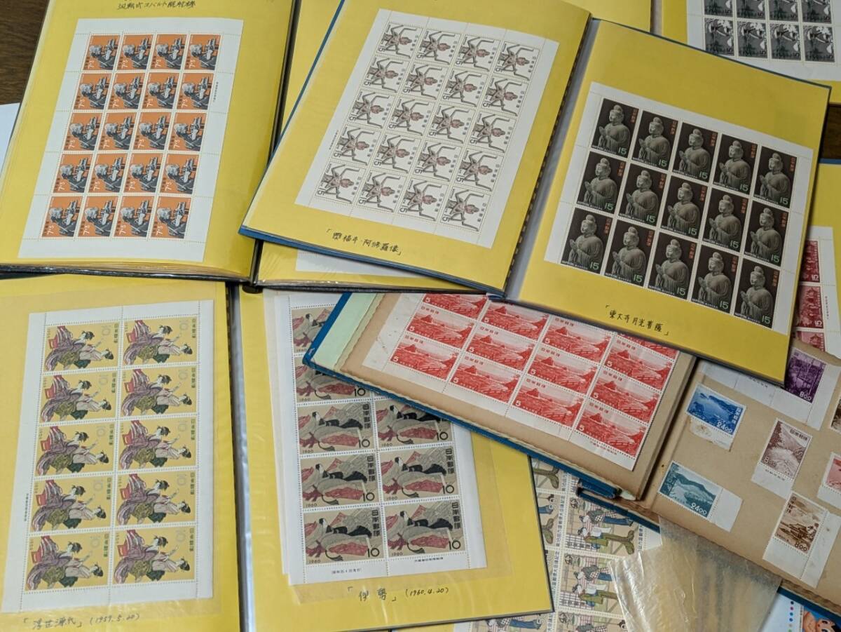 まとめ切手【日本切手/未使用の額面￥62,585】シート＆バラ 戦後 国宝 国立公園 趣味週刊 アニメ オリンピック 時代物 昭和 平成 大量 レア