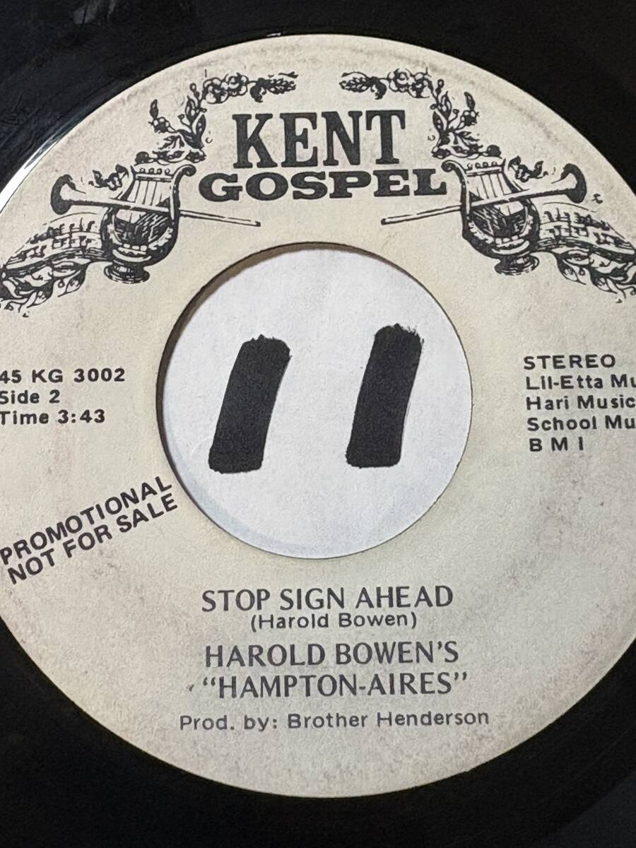 試聴 197? モダン・ゴスペル/シャッフル・ブルース HAROLD BOWEN’S HAMPTON-AIRES STOP SIGN AHEAD / I’VE BEEN CHETED 両面EX