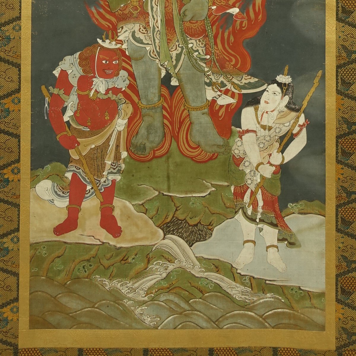 古画】喜聞◇『不動明王像 (青不動尊)』 1幅 古筆 古文書 古書 古画】喜聞◇『不動明王像 (青不動尊)』 1幅 古筆 古文書 古書