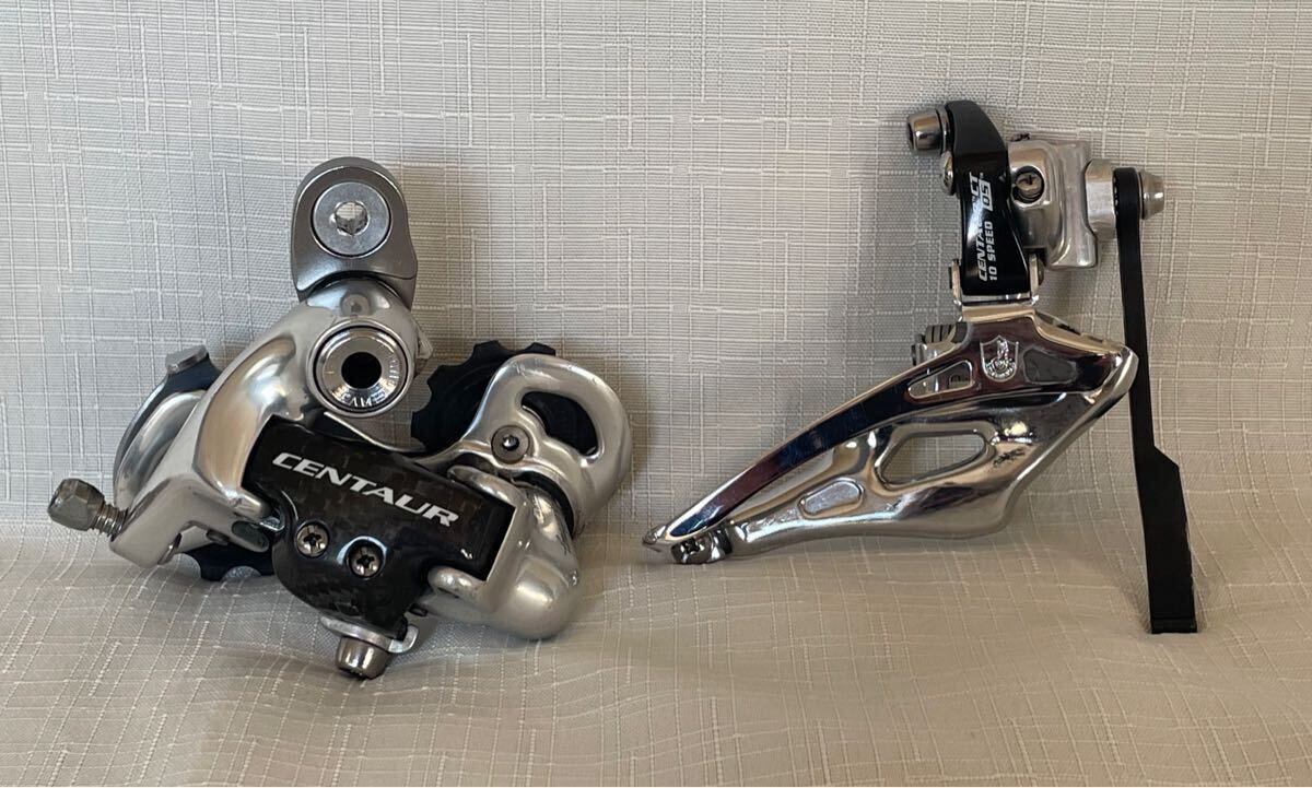 Campagnolo CENTAUR カンパニョーロ ケンタウル 10S後ディレイラー、CT対応フロントディレイラー 延長ハンガー、チェーンキャッチャー付き