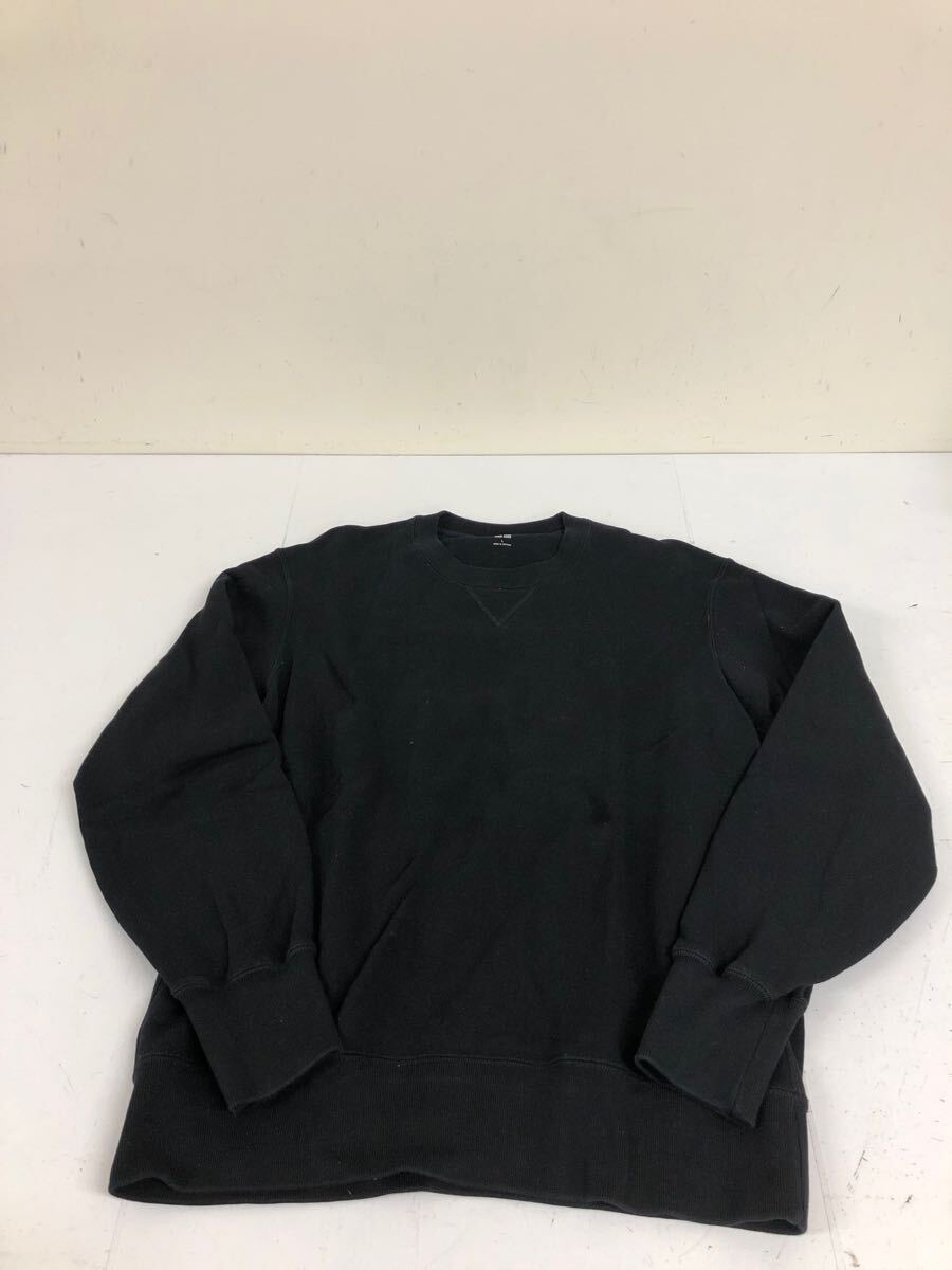 送料無料★UNIQLO ユニクロ★スウェットトレーナー　スウェットシャツ★ブラック　黒★メンズ　Lサイズ#70114sNj93
