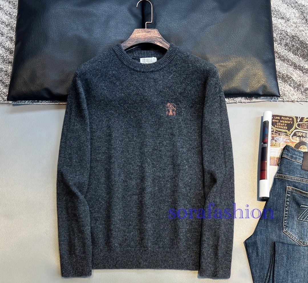 BRUNELLO CUCINELLIブルネロ クチネリ メンズニット長袖T-シャツ BRUNELLO CUCINELLIブルネロ クチネリ メンズニット長袖T-シャツ