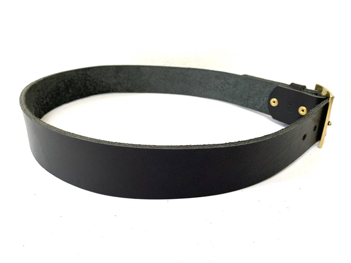 真鍮製スクエアバックル　栃木レザーベルト（黒）４０ｍｍ幅　一枚革_画像5