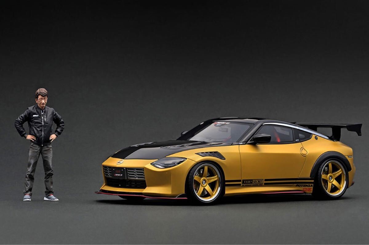 [東京オートサロン2025] 1/18 IG3383 TOP SECRET Fairlady Z RZ34 Matte Gold With Mr. Smokey Nagata イグニッションモデル TAS2025
