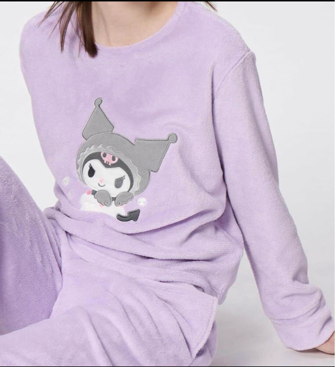 ★クロミ×GU★ルームウェア★L★マシュマロフィールラウンジセット★紫★パープル★サンリオ★Sanrio★コラボ商品★KUROMI★クロミちゃん_画像2