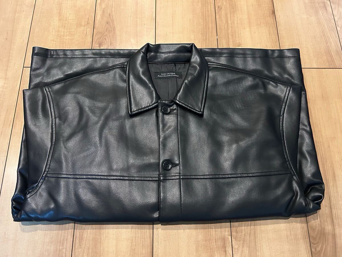 未使用 ナノユニバース 2025 福袋 合皮 レザー ジャケット サイズL nano universe_画像2