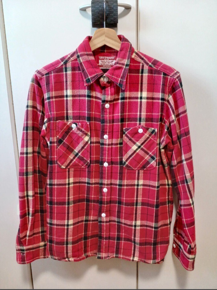 リーバイス Levi's チェックシャツ ネルシャツ 赤×白×黒 M