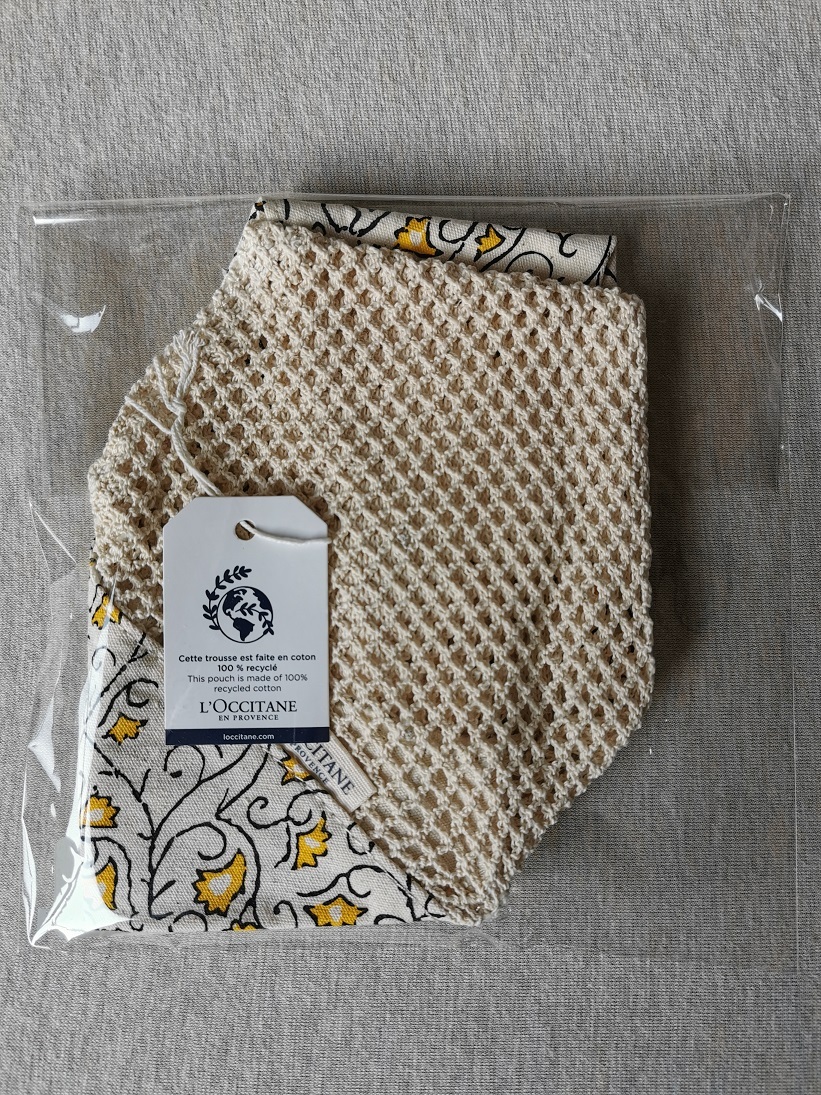 非売品 未使用 プレゼント付 ロクシタン リバーシブルバスタオル ローズミニタオル エココットンミニバッグ ノベルティpurifying freshness_画像7