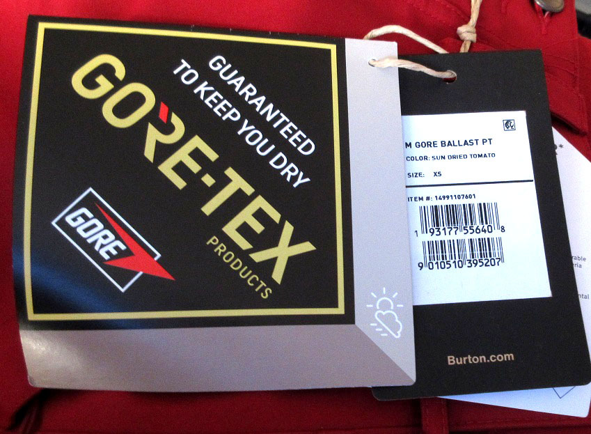 BURTON バートン Ballast ゴアテックス パンツ Sサイズ レッド 赤 スキー スノボ Gore-tex
